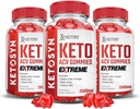 Justified Laboratories (3 Pack Ketosyn Keto ACV Gummies Extreme 2000MG Ketosyn Keto Gummies Apple Cider Vinagar Formuleret med Pomegranate Beet Juice Powder B12 Vegan Non GMO 180 Gummys