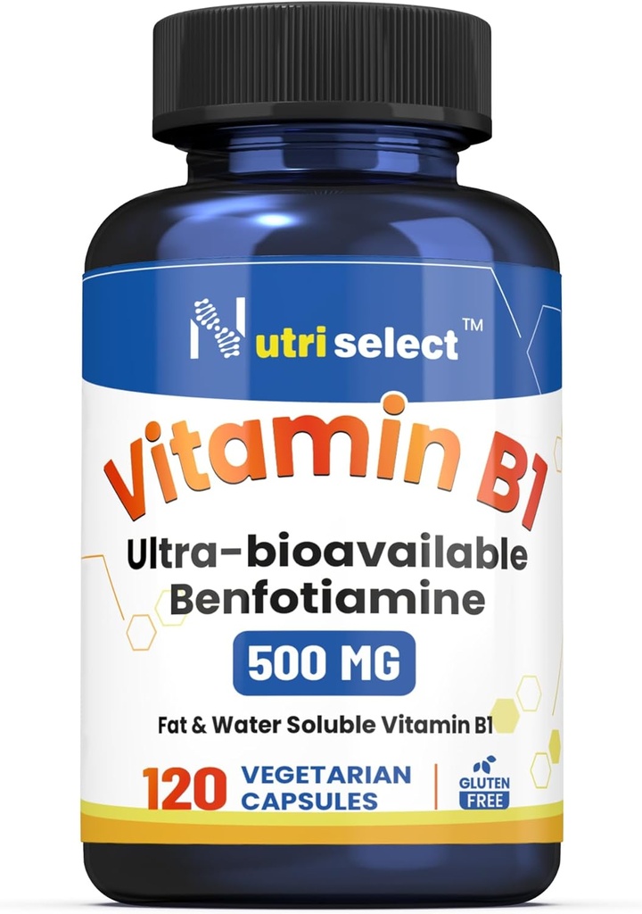 120 Kapsler af vitamin B1, giver 500 mg benfotiamin, og er ikke-GMO, Vegan, og Gluten- fri