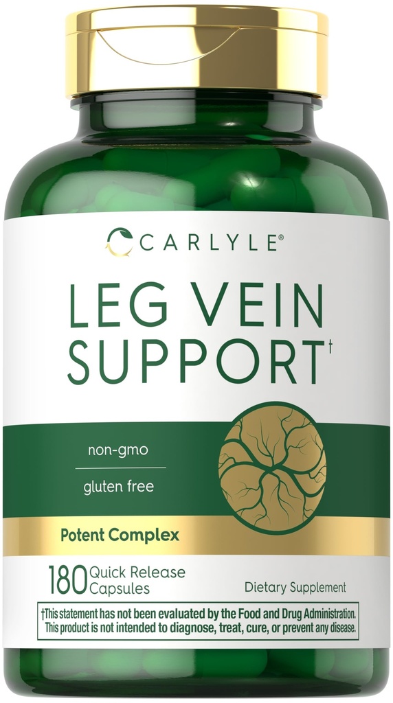 Carlyle Leg Vein Supplement 124; 180 Kapsler; 124; Understøtter sund Vein funktion; 124; Non- GMO, Gluten fri