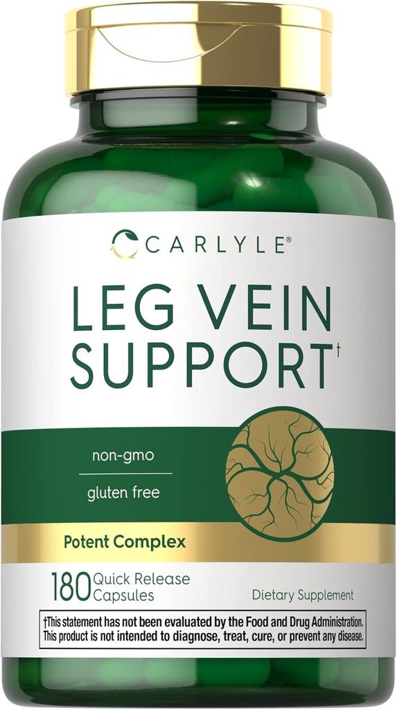 Carlyle Leg Vein Supplement 124; 180 Kapsler; 124; Understøtter sund Vein funktion; 124; Non- GMO, Gluten fri