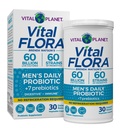 Vital Planet - Vital Flora Probiotika til mænd, 60 Millioner CFU, 60 Diverse Strops, 7 Organic Prebiotika, Mænds Daglig Hylde Stabil Probiotika til immunforsvar, Gas Relief, fordøjelsessygdomme 30 Kapsler