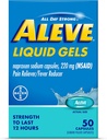 Aleve Liquid Gels, Naproxen Natrium til smertelindring-50 Tælling