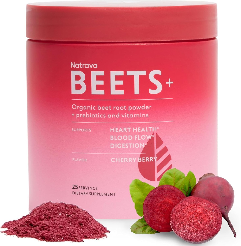 Beets + Organic Beet Root Powder Blend Foretrukket med vitaminer og prebiotika til hjerte sund energi & nitrogenoxid produktion