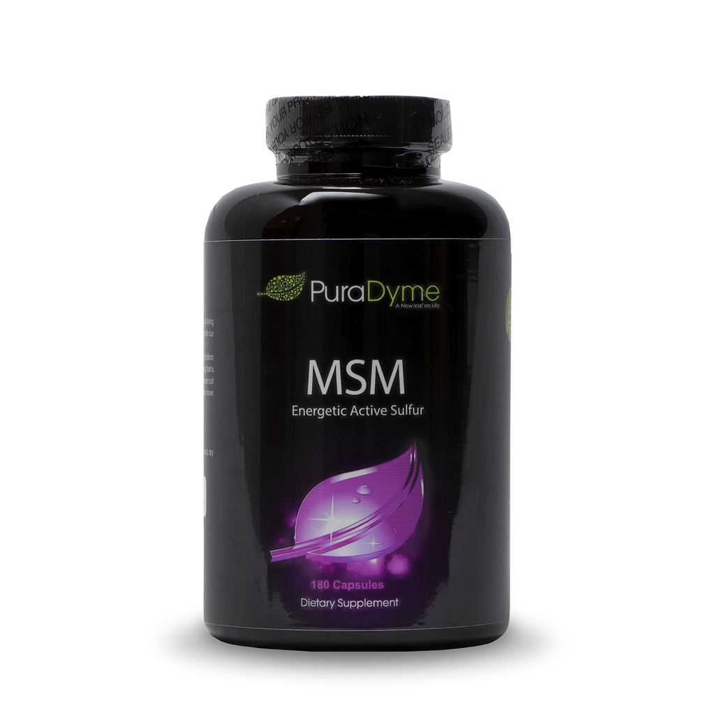 PuraDyme MSM med kofaktor hel fødevareblend - 180 Veganske kapsler