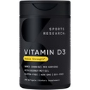 Sports Research Vitamin D3 2000 IE med kokos MCT Oil - Double Strength Vitamin D supplement - Non- GMO Verified, Gluten & Soy Free - 50mcg, 360 Liquid Softgels