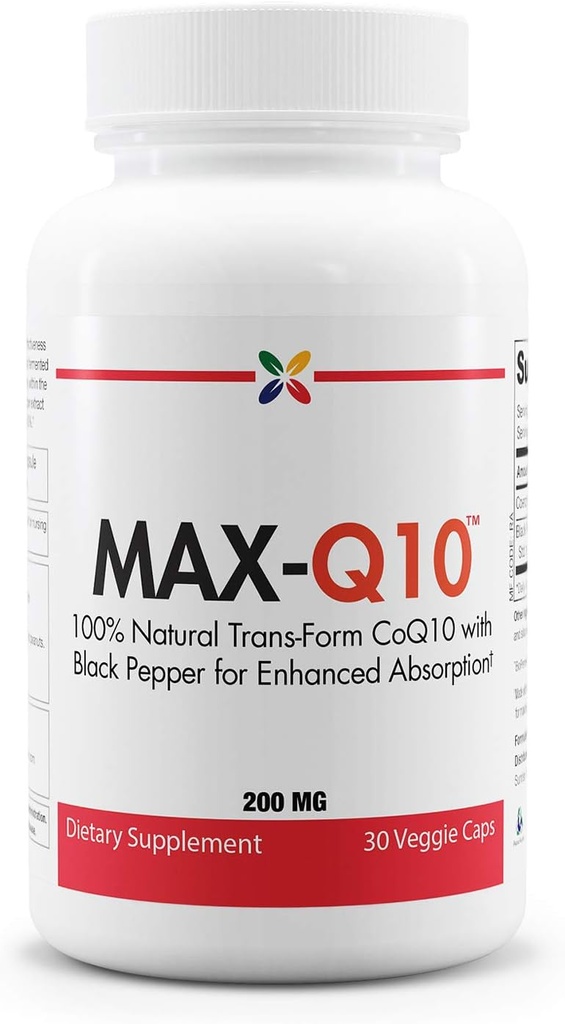 Stop ældning nu MAX- Q10 CoEnzyme Formuleret med Kaneka Q10 og forbedret BioPerine Black Pepper Extract til høj absorption, hjertesundhed, energiproduktion 200 mg kapsler