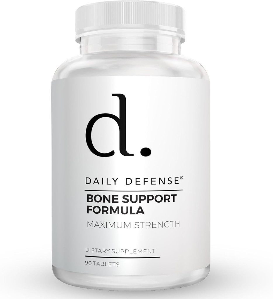 Calciumtilskud til kvinder & mænd - Daglig Defense Bone Support Formel med Calcium 1000mg, Magnesium, L- Lysin HCl, & Mere - for bedre fleksibilitet og mobilitet - 90 nemme at synke Calciumtabletter