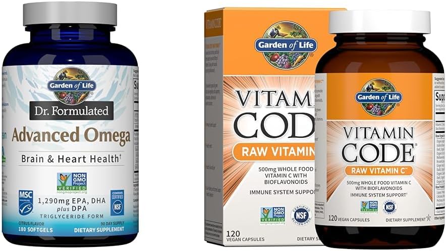 Livets have Dr. Formuleret Advanced Omega Fish Oil & Raw Vitamin Code C, 120 Veg kapsler