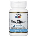21. Century HealthCare Zink Citrate Tablets 50mg, 360 Count, White