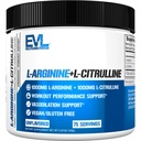 Evolution Nutrition L- Arginin + L- Citrullin - Endurance + workout Performance Supplement - 2000mg Complex - Vasodilation + nitrogenoxid Support - Vegan + Gluten Free Powder - 75 Serveringer