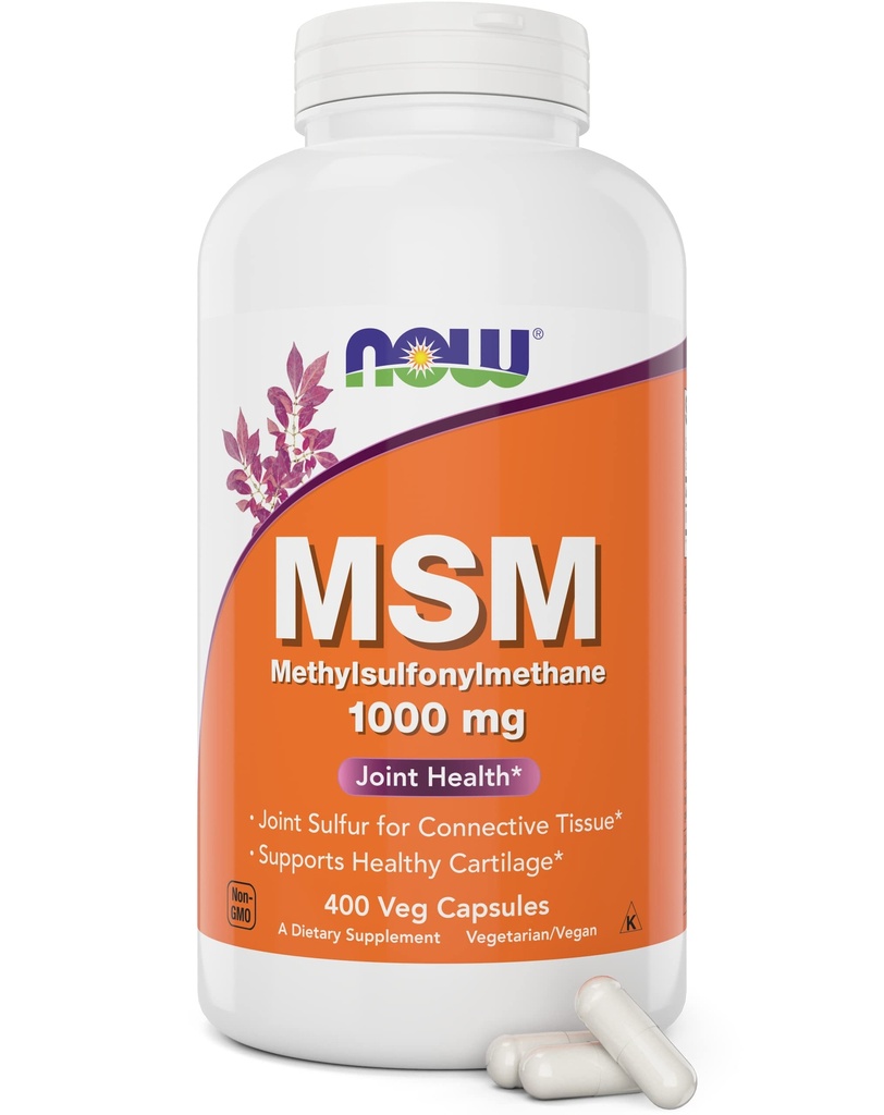 Nu MSM 1000mg Veg kapsler, 400 Count Methyl- sulfonyl-methan, Made in USA, Svovl Supplement, Non- GMO, Vegansk Vegetar Friendly