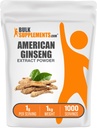 BulkSupplements.com American Ginseng Extract Powder - Ginseng Supplement, Urtetilskud - Gluten Free, 1g per Serving, 1kg (2,2 lbs) (Pack of 1)