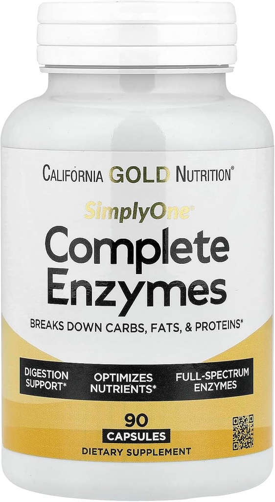 SuperNutrition Simply One Complete Enzyme Spectrum, fordøjelsesstøtte, Packaging May Vary, 90 Greve, 10033739001243