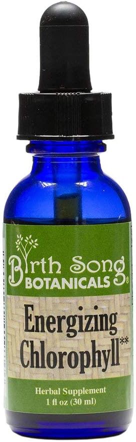 Fødsel Song Botanicals Energizing Chlorophyll Tinktur, Super koncentreret flydende Chlorophyll Drops, Herbal Energy Support og intern deodorizer, Mint Flavor 1oz flaske