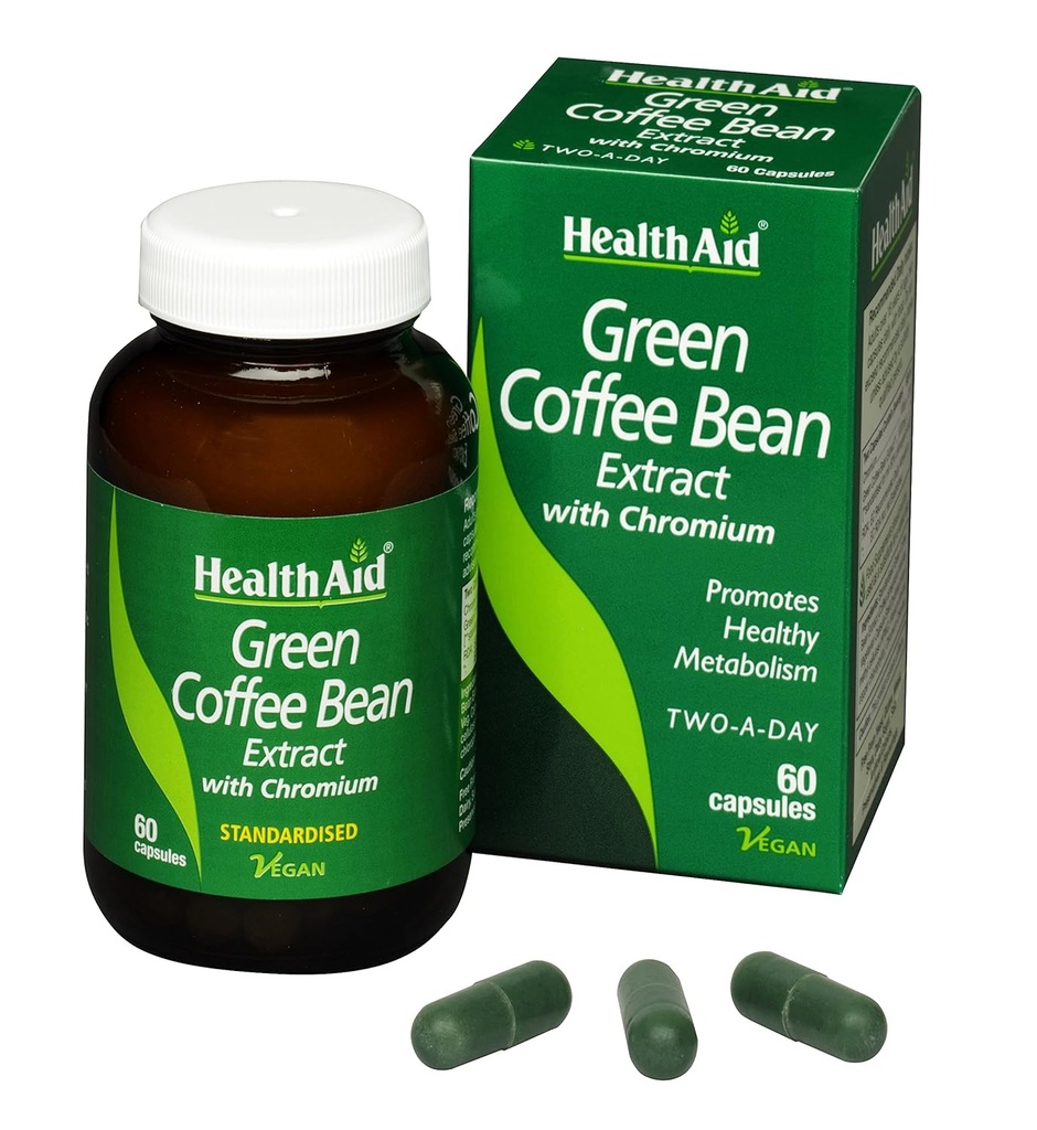 HealthAid Green Coffee Bean Extract 60 Veganske kapsler