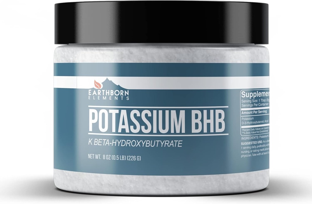 Earthborn Elements Kalium D- Beta- Hydroxybutyrat 8 oz, Kalium BHB, Altid Pure
