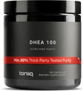 Toniiq Ultra High Strength DHEA 100mg Supplement for mænd - 99% + Meget renset og biotilgængelig mikroniseret DHEA tillæg for kvinder og mænd - DHEA 100 mg - 180 kapsler