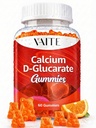Calcium D- glucarate Gummies 1000mg - CDG Cleanse Supplement for mænd og kvinder, Hormone Metabolisme Balance & Menopause Supports, Non- GMO, Vegan, Gluten Free, Soja Free Supplements, 60 Gummy Chewables
