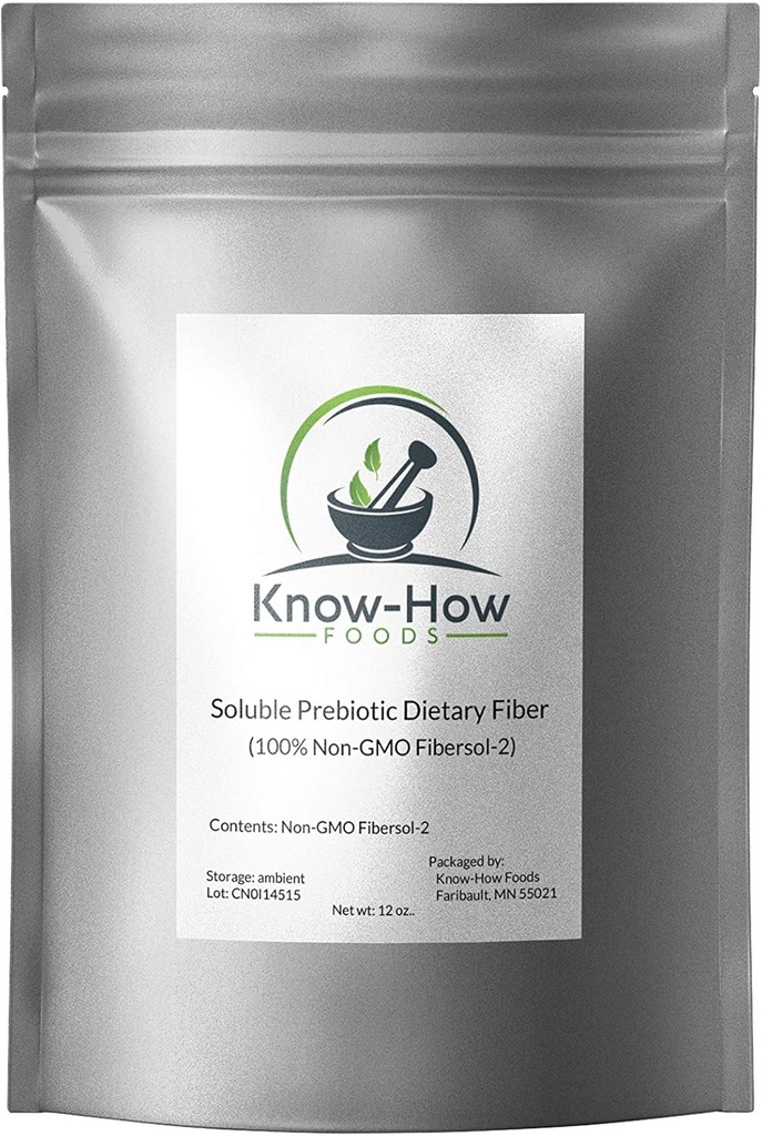 Knowhow fødevarer Prebiotic Dietary Fiber (non-GMO) Lavet 100% med Fibersol-2: 12 oz Pouch