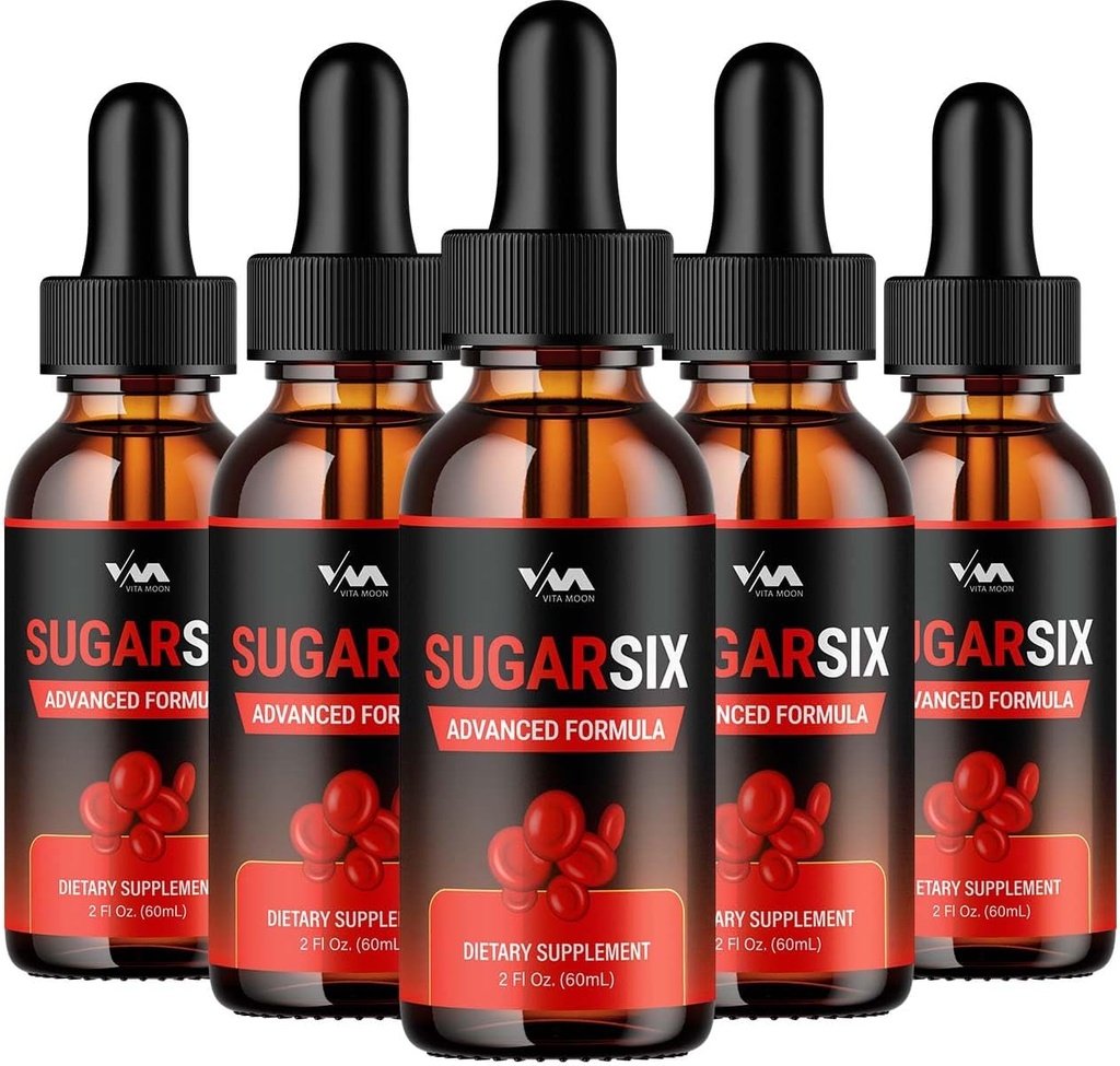 (5 Pack) SugarSix Drop Sund Vitamin Support Supplement - Sugar Six Advanced Formel, Sugar Six 24 Hour Væske, SugarSix Energy and Extra Strength Anmeldelser, 5 Måned Supply