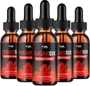 (5 Pack) SugarSix Drop Sund Vitamin Support Supplement - Sugar Six Advanced Formel, Sugar Six 24 Hour Væske, SugarSix Energy and Extra Strength Anmeldelser, 5 Måned Supply