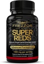 FREZZOR Super Reds kapsler med UAF1000 +, All- Natural New Zealand Red Superfood Energy, Essential Red Fruits Veggies & Beets, Antioxidanter, Enzymes, Energitilskud, 90 Kapsler, 1 flaske