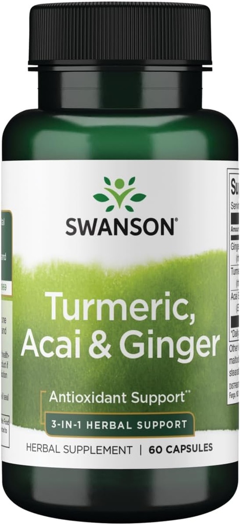 Swanson Fuld Spectrum Gurkemeje Acai & Ingefær 60 kapsler