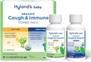 Hyland 's Baby Organic Hough Syrup og immunforsvar Dag og nat Combo Pack, Eases hoste, Understøtter Immunitet, Promoces Sleep, To 2 Fl Oz. Flasker (4 fl oz)