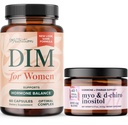 Myo- Inositol Powder Complex og kvinders DIM supplement Note 124; Hormonbalance Bundle med Ideal 40: 1 Ratio Myo- Inositol & D- Chiro Inositol Powder (30 Servere) og DIM tillæg for kvinder (60 Servere)