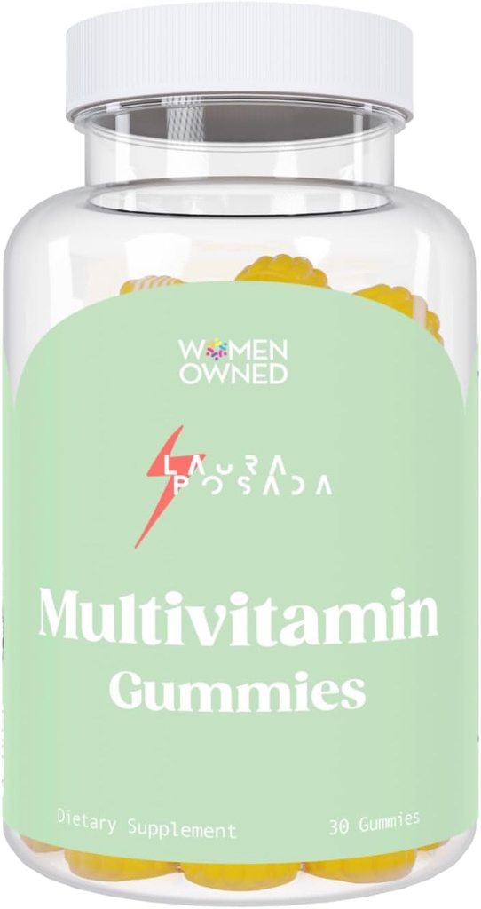 Laura Posada Multivitamin Gummies Daily Nutritional Vitamin & Minerals støtter Metabolisme & Samlet velvære Vitamin A, C, D, E & mere! Metabolisme & PMS 100% Natural Non- GMO, 30 Count Made in USA