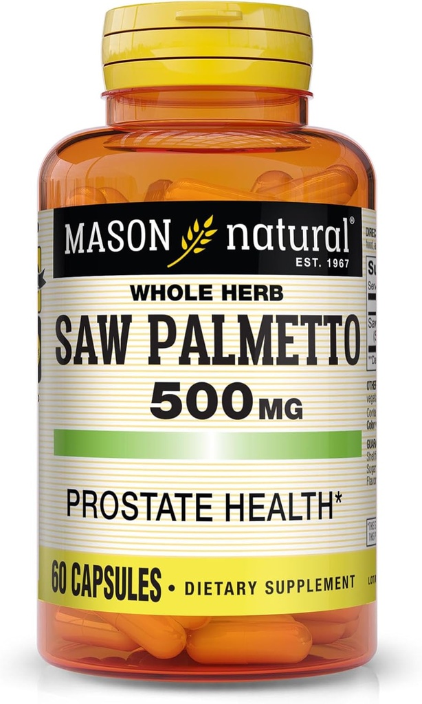 MASON NATURAL Saw Palmetto 500 mg, understøtter Prostata sundhed & urinveje funktion, 60 kapsler