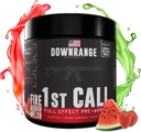 DownRange 1st Call Pre Workout Powder, Fortræning for mænd og kvinder, Aminosyre Beta alanine & koffein til pumpe, Energi og Focus Support, 30 Servere (Jordbær Vandmelon)