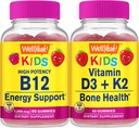 WellYe Vitamin B12 Kids + Vitamin D3 + K2 Kids, Gummies Bundle - Great Tasting, Vitamin Supplement, Gluten Free, GMO fri, Chewable Gummy