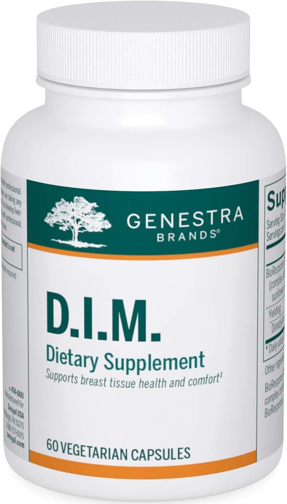 Genestra Brands D.I.M.; Diindolylmethan (D.I.M.) Formulering: 124; 60 kapsler