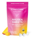 Pink Stork Organic Mango Sweets med vitamin B6 til morgen sygdom og motion sygdom, Tilføjet Ginger & Vitamin B6, 1. Trimester Graviditet skal Haves - 30 indpakket slik