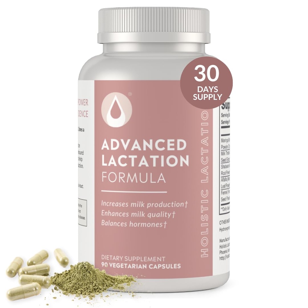 Holistisk laktation ® Advanced Lactation Formel (30 Servering), supplement til støtte mælk levering, Indeholder økologiske Moringa og mælk tidsel ekstrakt, Fenugreek- fri