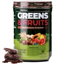Nutrologi Grønne & frugter Powder- naturligt sourced frugter, grøntsager, Beet Powder & Mushroom Blend, Probiotika, fordøjelsesenzymer, fibre, antioxidanter, immunforsvar, gluten fri - Chokolade