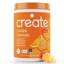 Skabe Creatin monohydrat gummier for mænd og kvinder, boost fokus, styrke og udholdenhed, anti-smeltning formel, Vegan, Gluten- fri, ikke-GMO, 1,5 g Creatin per Gummy (Orange, 90 ct)