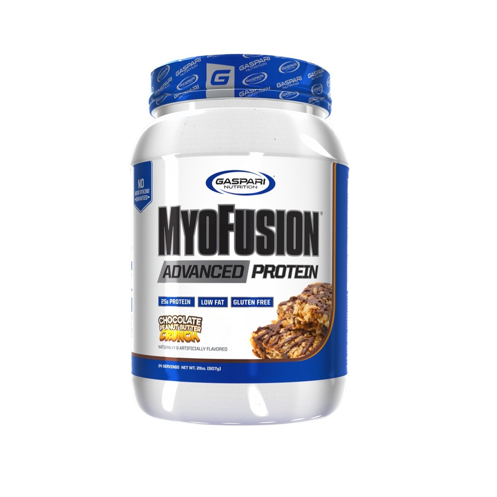 Gaspari Nutrition Myofusion Advanced Protein, Protein Blend with Whey Protein, Casein Protein and Isolate Protein, Low Fat and Gluten Free (Chocolate Peanut Butter Crunch, 2 Pund)