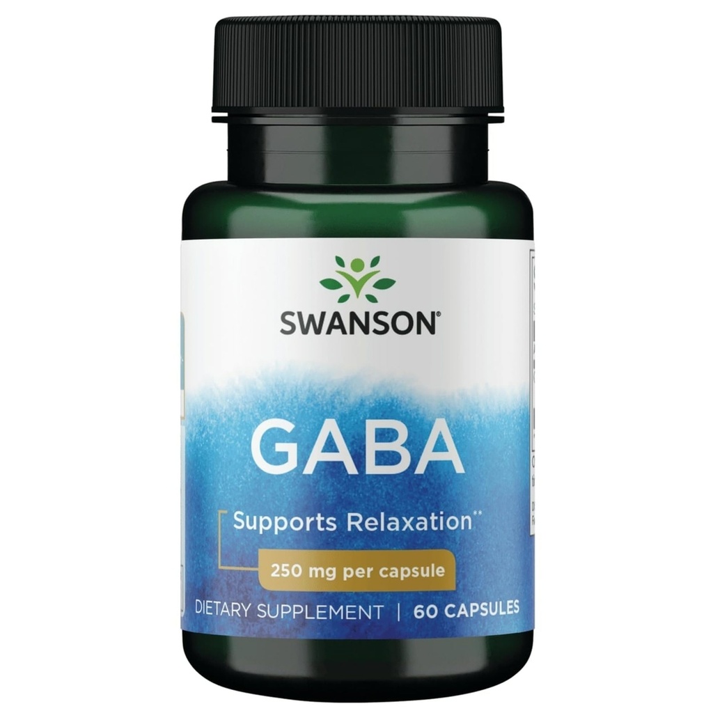 Swanson GABA Gamma Aminosyresyre 250 milligram 60 kapsler