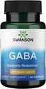 Swanson GABA Gamma Aminosyresyre 250 milligram 60 kapsler