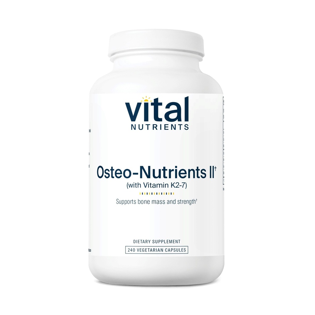 Vital Nutrients Osteo- Nutrients II Gluten, Vitamin K2 + D3, Calcium, Bor, og Magnesium for ben Styrke * Gluten 124; Sund Heart Support