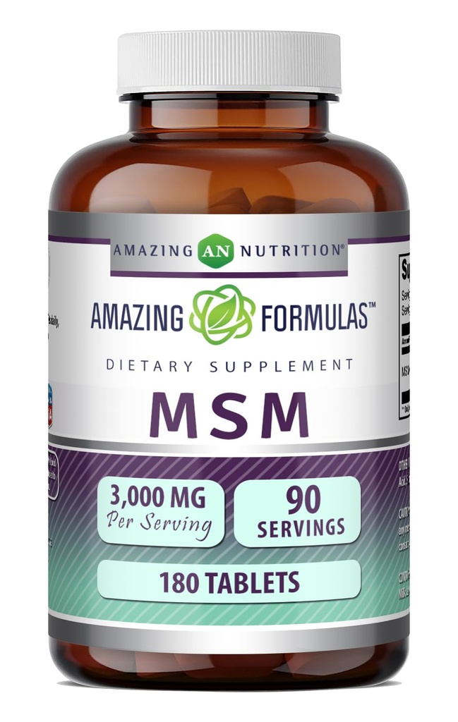 Amazing Formulas MSM (Methylsulfonylmethan) Supplement- 124; 1500 Mg Per Serving Supplement- 124; 180 Tablets - 124; Non- Gmo - 124; Gluten Free - 124; Made in USA