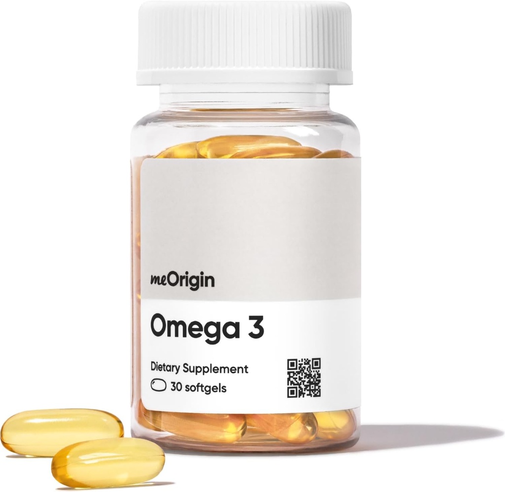 Omega 3 EPA & DHA, Fish Oil 1000mg per servering, Understøtter hjerte, hjerne, hud og øje sundhed, ingen Burp-Back, 30 Softgels, 30 Day Supply