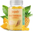 Nattokinase Gummies 12.000 FU, Serrapeptase Gummies 360.000 SPU Enzyme supplement med Bromelain Papain & Inulin til circulatory, Gut, fordøjelsesstøtte, Vegan, Non GMO, 60 Counts