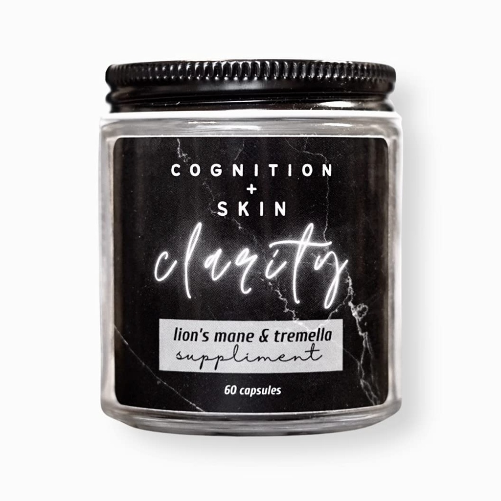 Løvens Mane & Tremella Mushroom Mænd hudpleje acne supplement: Kognition + hud CLARITY - Helbred din hud indefra! (Vegan)