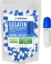 XPRS Nutra Størrelse 0 Tomme kapsler - 100 Tomme Gelatine kapsler - Piller gør det selv Capsule Fyldning - Pure Bovin Pil Gel Caps til Do- It- Yourself Kosttilskud (blå / hvid)