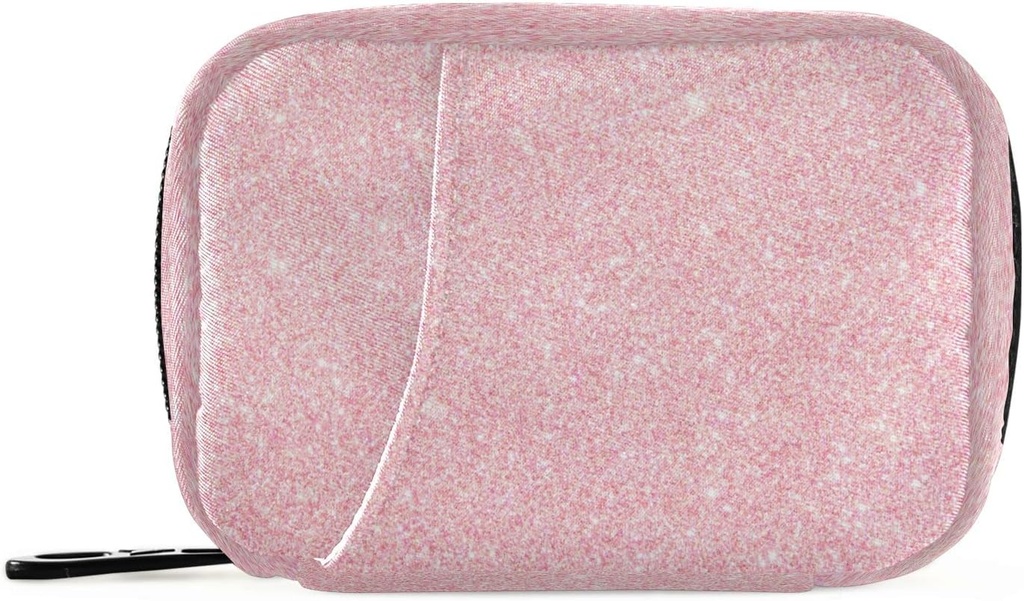 Pink Glitter Shimmer Pill Organizer sag 7 dages rejse Pill Box med lynlås Portable ugentlige Vitamin Medicin Supplement Holder Pouch Bag