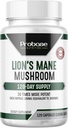 Probase Nutrition Lions Mane Supplement kapsler 30x Potency Extract Mushroom Supplement 4 Måned Supply 120 Tæl