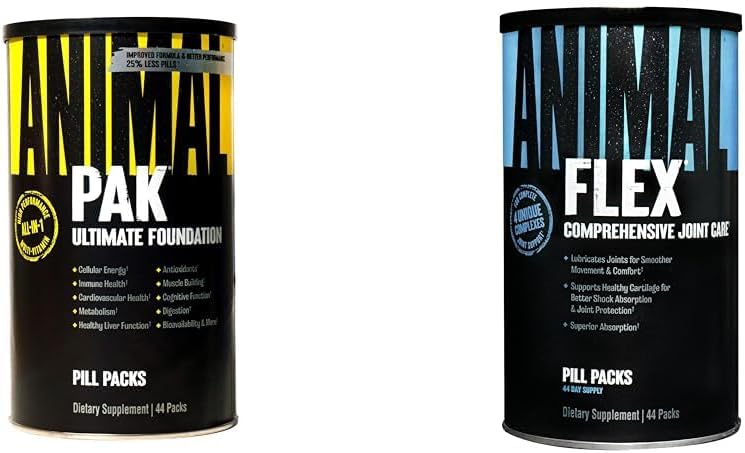 Animal Pak - Praktisk All- in- One Vitamin & Supplement Pack - Zink & Flex - Komplet fælles Support - Indeholder gurkemeje Root Curcumin - Hjælper reparation og gendannelse Joints - 44 pakker